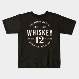 Vintage whiskey 12 years label distressed Kids T-Shirt